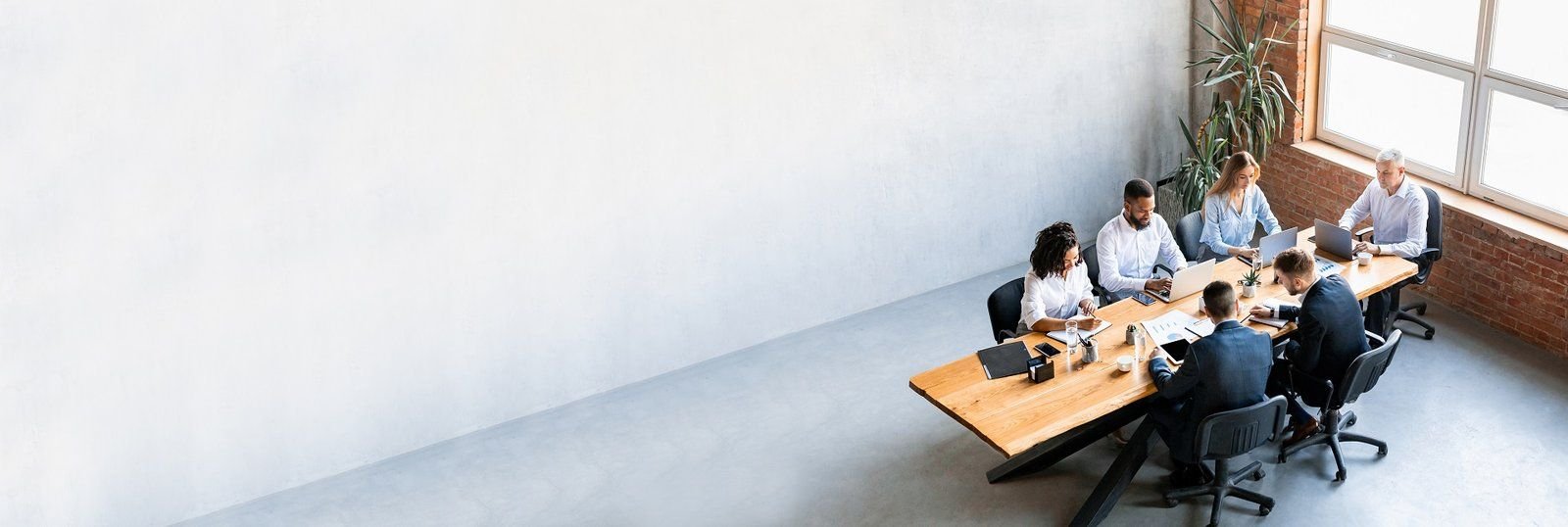 Diverse colleagues working together in a modern office